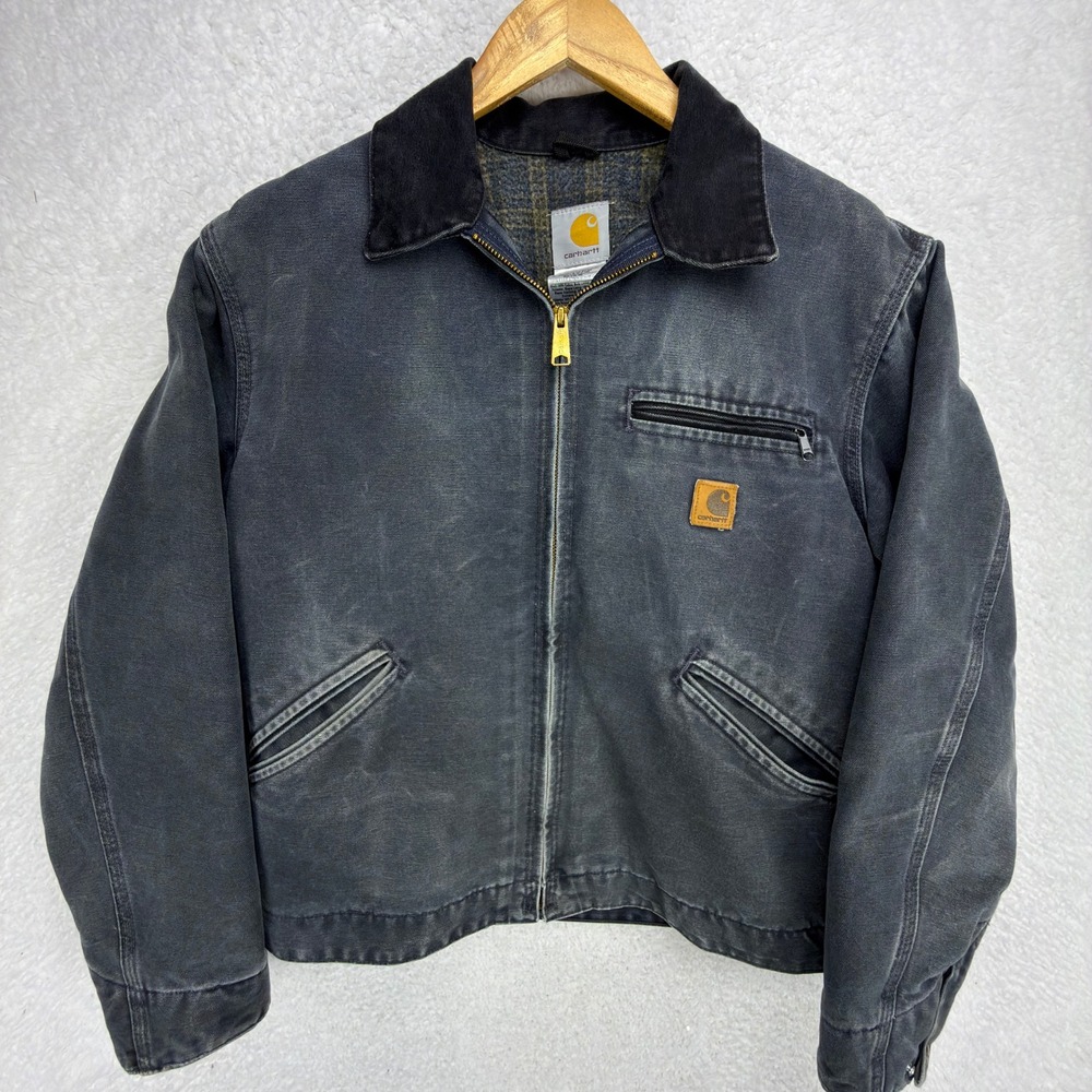 Carhartt Detroit Jacket Blanket Lined Mens Medium J97 PTL Petrol Gray - Picture 2 of 16